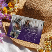 Modern paars violiet minimalistisch fotoafstuderen kaart