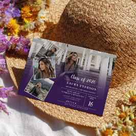 Modern paars violiet minimalistisch fotoafstuderen kaart