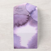 Modern paars viooltje all in one uitnodiging (Buitenkant)