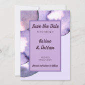 Modern paars viooltje save the date (Voorkant)