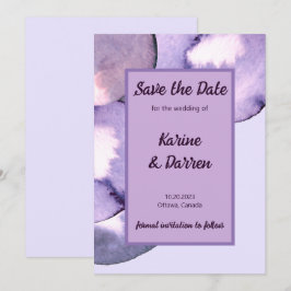 Modern paars viooltje save the date