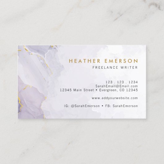 Modern Paars Visitekaartje (Achterkant)