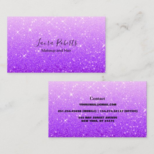 Modern Paars Visitekaartje (Voorkant / Achterkant)