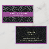 Modern Paars Visitekaartje met Damask (Voorkant / Achterkant)