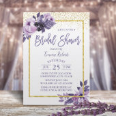 Modern Paars Vrijgezellenfeest van Floral Gold Lij Kaart