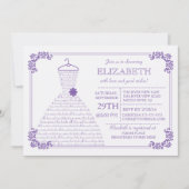 Modern  Paars-weddenschap Vrijgezellenfeest Kaart (Voorkant)