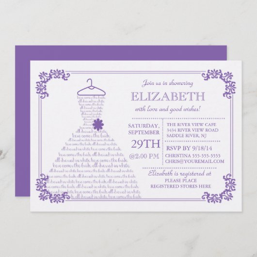 Modern  Paars-weddenschap Vrijgezellenfeest Kaart (Voorkant / Achterkant)