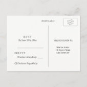 Modern Paars Winter Floral Wedding RSVP Briefkaart (Achterkant)