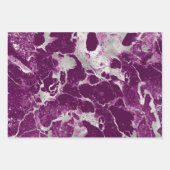 Modern Paars, wit en zilver marmer Inpakpapier Vel (Voorkant)