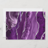 Modern Paars zilver Agate Dark Wedding Kaart (Achterkant)