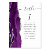 Modern Paars zilver Agate Wedding Kaart (Voorkant)