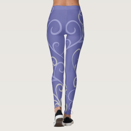 Modern Paars zwirlpatroon Leggings (Achterkant)