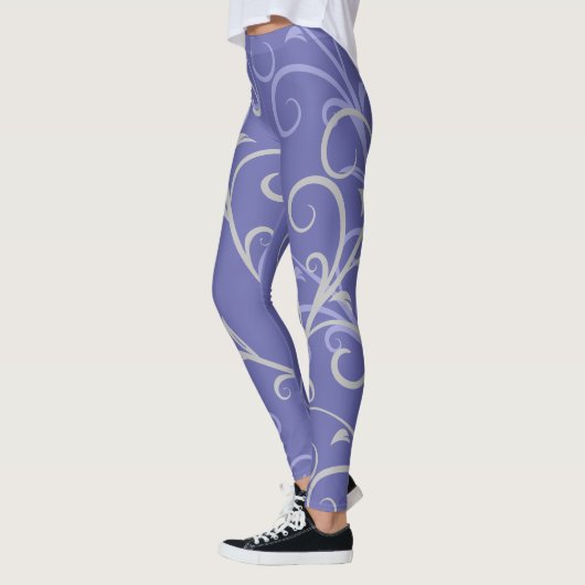 Modern Paars zwirlpatroon Leggings (Links)