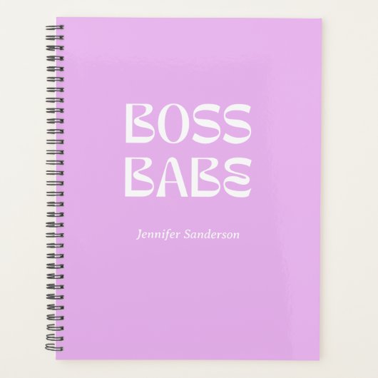 Modern Paarse 2024 Boss Babe Gepersonaliseerd Planner (Voorkant)