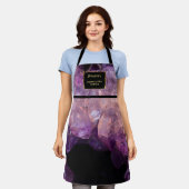 Modern paarse amethist professioneel monogram scho schort (Gedragen)