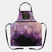 Modern paarse amethist professioneel monogram scho schort (Voorkant)