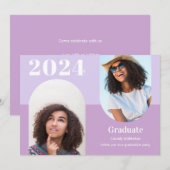 Modern Paarse Arch Photo Afstuderen Kaart (Voorkant / Achterkant)