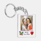 Modern Paarse beste vrienden Afbeelding en naam Sleutelhanger (Voorkant Links)