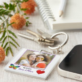 Modern Paarse beste vrienden Afbeelding en naam Sleutelhanger (Voorkant Rechts)