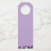 Modern Paarse Bloemen Geometrisch Proost Bruiloft Flessenhanger (Achterkant)