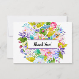 Modern Paarse Bloemen Romantisch Dank u Bedankkaart