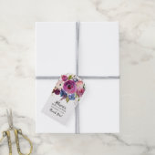 Modern Paarse Bloemen Vrijgezellenfeest Favor Gift Cadeaulabel (Met Touw)