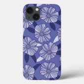 Modern Paarse bloemenbladpatroon Case-Mate iPhone Case (Achterkant)