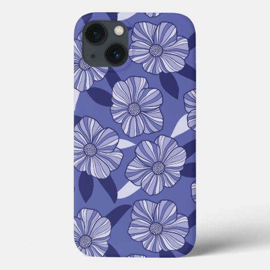 Modern Paarse bloemenbladpatroon Case-Mate iPhone Case (Achterkant)
