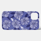 Modern Paarse bloemenbladpatroon Case-Mate iPhone Case (Achterkant (horizontaal))