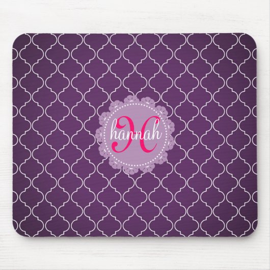 Modern Paarse Bristol Tiles Personalized Trendy Muismat (Voorkant)