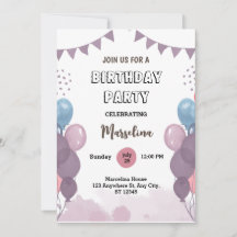 Modern Paarse Bunch Birthday Party