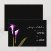 Modern Paarse Calla Lily-reactiekaart RSVP Kaartje (Voorkant / Achterkant)