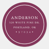 Modern Paarse cirkel Lijst retour adres label (Voorkant)