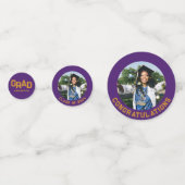 Modern Paarse College Afstudeerder Custom Photo Af Confetti (Achterkanten)