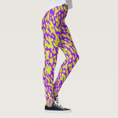 Modern Paarse en groene dierenprint vlekpatroon Leggings (Rechts)