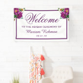 Modern Paarse Floral Baby Girl Aqiqah Spandoek (Insitu)