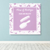 Modern Paarse Floral Beauty Boutique Sign Canvas Afdruk (Insitu (Houten vloer))