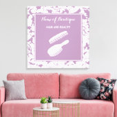 Modern Paarse Floral Beauty Boutique Sign Canvas Afdruk (Insitu (Woonkamer))