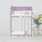 Modern Paarse Floral Girly Beauty Salon-bestelform Gepersonaliseerd Briefhoofd (Staand voorkant)