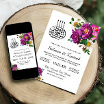 Modern Paarse Floral Islamic Wedding Invitation Kaart<br><div class="desc">Verwarm je gasten met deze elegante trouwuitnodiging met een mooie bloemetjes en 'Bismillah' in Arabische kalligrafie tegen een witte achtergrond. Voeg eenvoudig uw gebeurtenisdetails op deze makkelijk te gebruiken sjabloon toe om het één-van-een-soort uitnodiging te maken.</div>