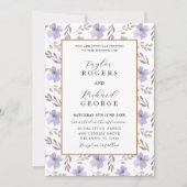 Modern Paarse Floral Waterverf Weddenschap Kaart (Voorkant)