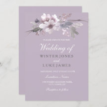 Modern Paarse Floral Waterverf Weddenschap