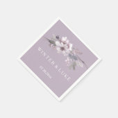 Modern Paarse Floral Waterverf Wedding Napkin Servetten (Hoek)