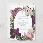 Modern Paarse Flower Krans Vrijgezellenfeest Kaart (Voorkant)