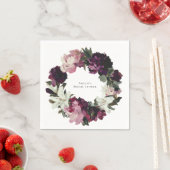 Modern Paarse Flower Krans Vrijgezellenfeest Servet (Insitu)