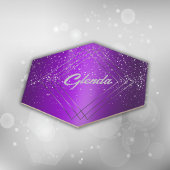 Modern Paarse geborsteld metaal met zilveren monog Kartonnen Onderzetters