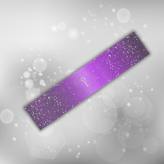 Modern Paarse geborsteld metaal met zilveren monog Korte Tafelloper