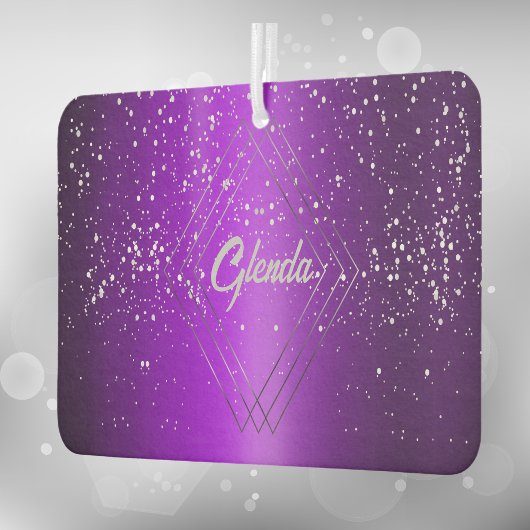 Modern Paarse geborsteld metaal met zilveren monog Luchtverfrisser