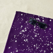 Modern Paarse geborsteld metaal met zilveren monog Strandlaken (In situ)