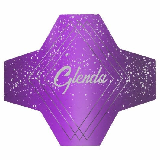 Modern Paarse geborsteld metaal met zilveren monog Voetbal (Enkel)